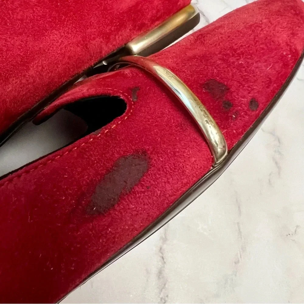 AGL Attilio Giusti Leombruni Red Suede Slip On Casual Womens Shoe Size 36 - Picture 9 of 17